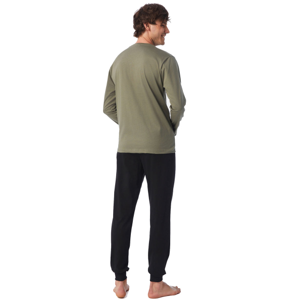 Πιτζάμα Ανδρική Χειμωνιάτικη Minerva Fun Fact 71117-111 Χακί