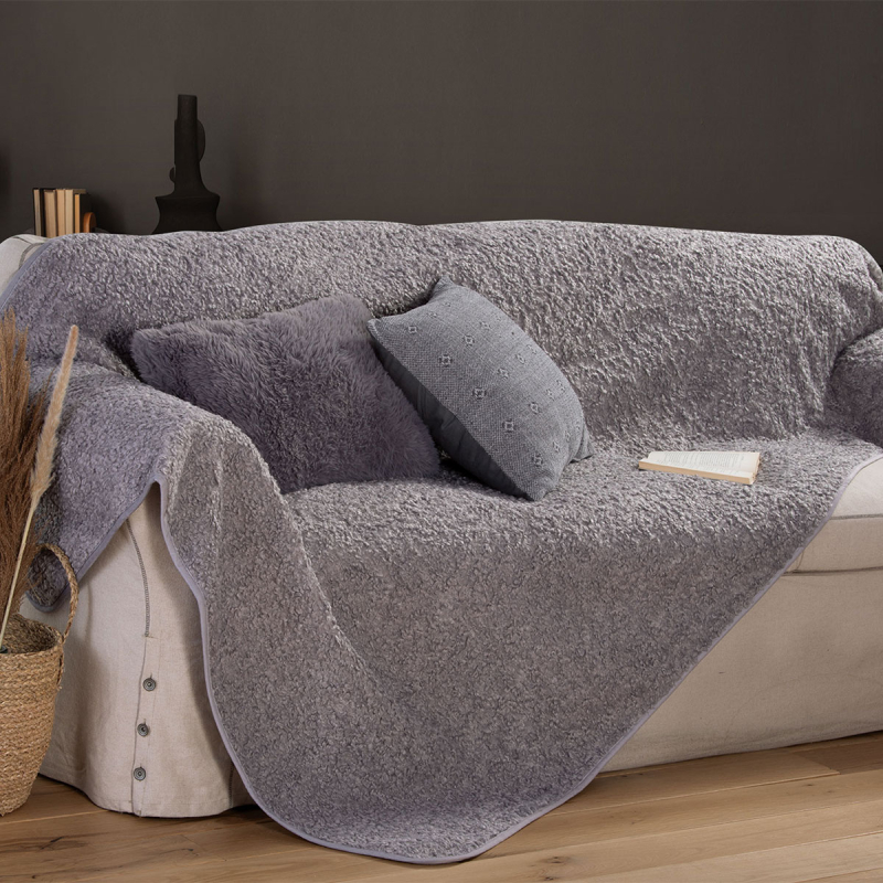 Ριχτάρι Πολυθρόνας Γούνινο (180x180) Nef-Nef Homeware Vanjel Grey