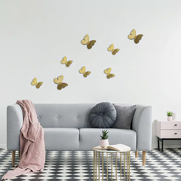 Αυτοκόλλητα Τοίχου Ango Gold Butterflies 3D 24011
