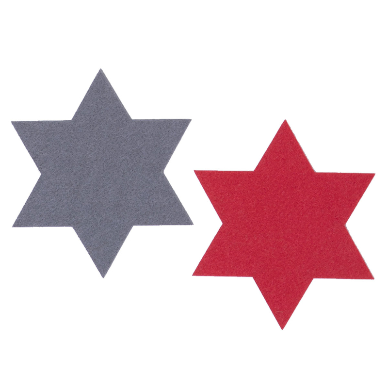 Χριστουγεννιάτικα Σουπλά (Σετ 2τμχ) Nef-Nef Homeware Felt Star Red