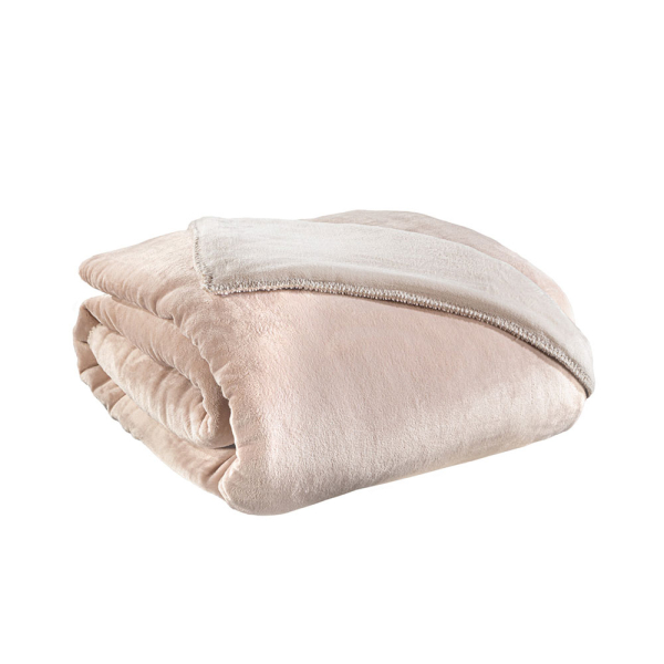 Κουβέρτα Fleece King Size (240x250) + Διακοσμητική Μαξιλαροθήκη (Σετ) Guy Laroche Velvet Pudra