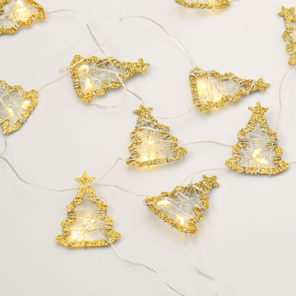 Χριστουγεννιάτικη Διακοσμητική Γιρλάντα Μπαταρίας Με 20 Led Φωτάκια Aca Glitter Tree XM20WW2A
