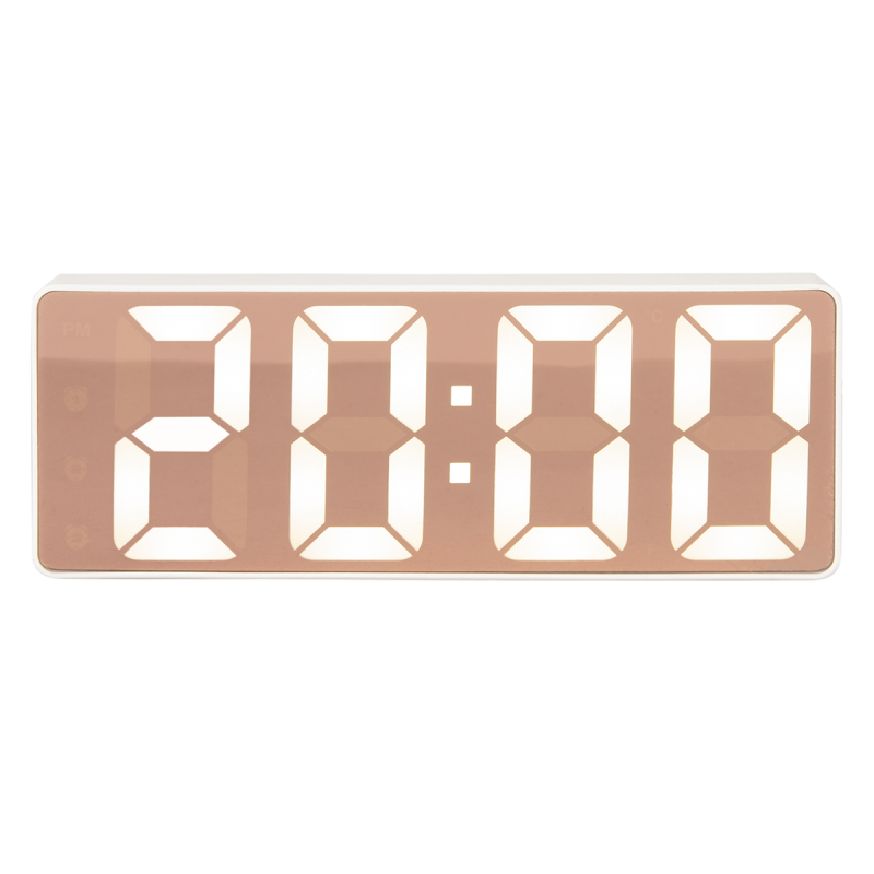 Ψηφιακό Ρολόι Επιτραπέζιο (16x2.6x6) - Ξυπνητήρι Karlsson Mirror Led Flat White