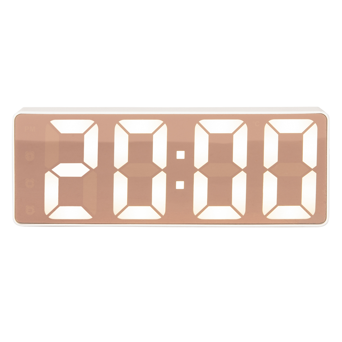 Ρολόι Επιτραπέζιο (16×2.6×6) – Ξυπνητήρι Karlsson Mirror Led Flat White 272241