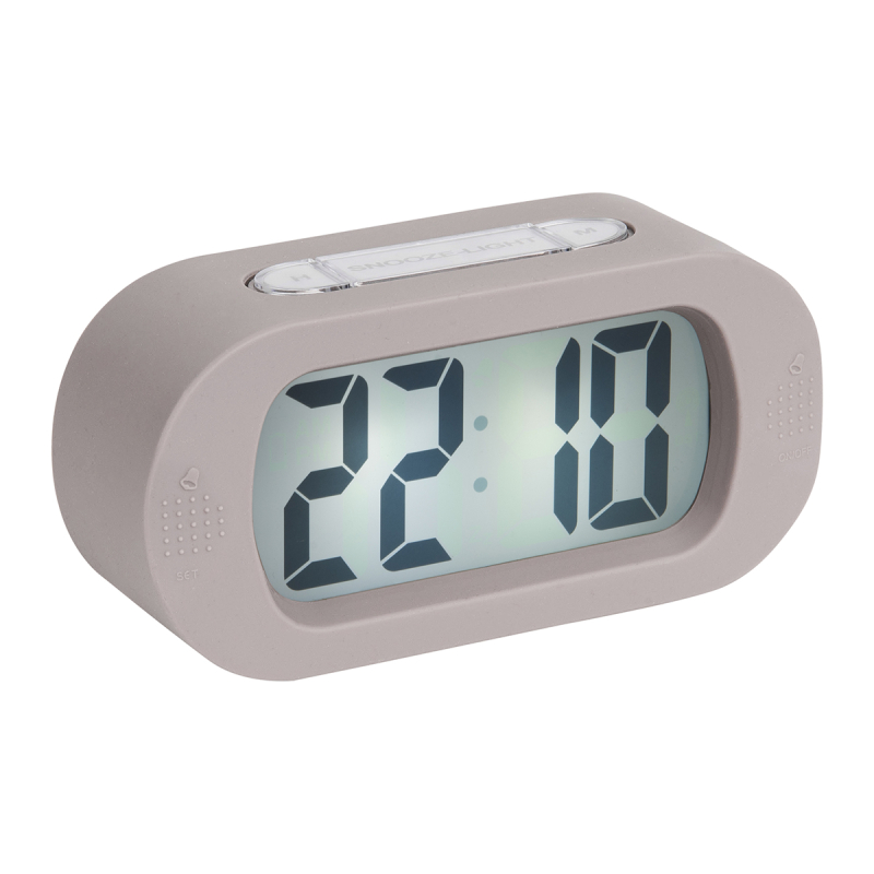Ψηφιακό Ρολόι Επιτραπέζιο (14x7) - Ξυπνητήρι Karlsson Gummy Warm Grey