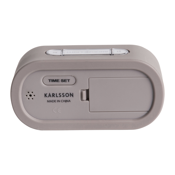 Ψηφιακό Ρολόι Επιτραπέζιο (14x7) - Ξυπνητήρι Karlsson Gummy Warm Grey