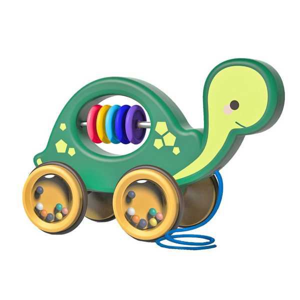 Ξύλινο Παιχνίδι Με Ρόδες Luna Toys Χελώνα