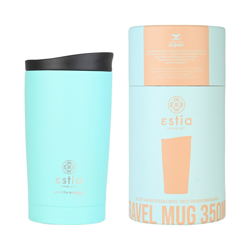 Ποτήρι Θερμός 350ml Estia Save The Aegean Travel Mug Mint 01-20385