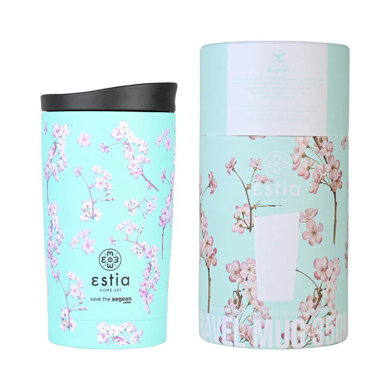 Ποτήρι Θερμός 350ml Estia Save The Aegean Travel Mug Blossom Green 01-20446