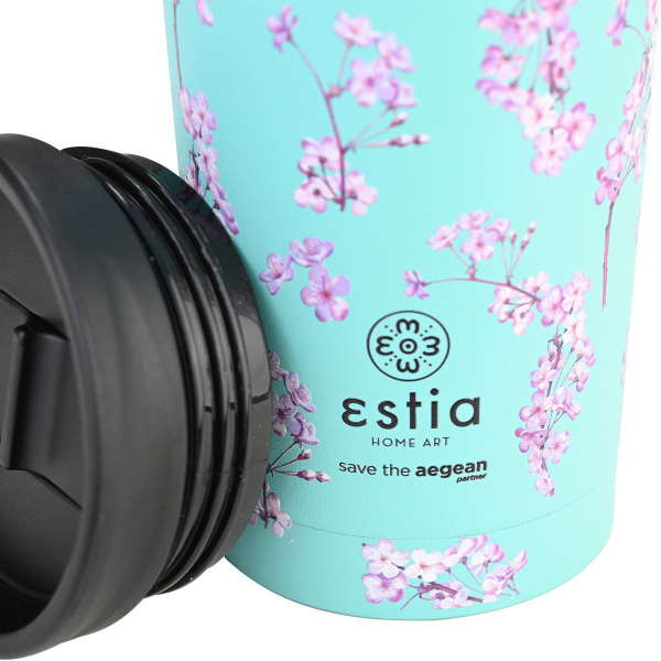 Ποτήρι Θερμός 350ml Estia Save The Aegean Travel Mug Blossom Green 01-20446