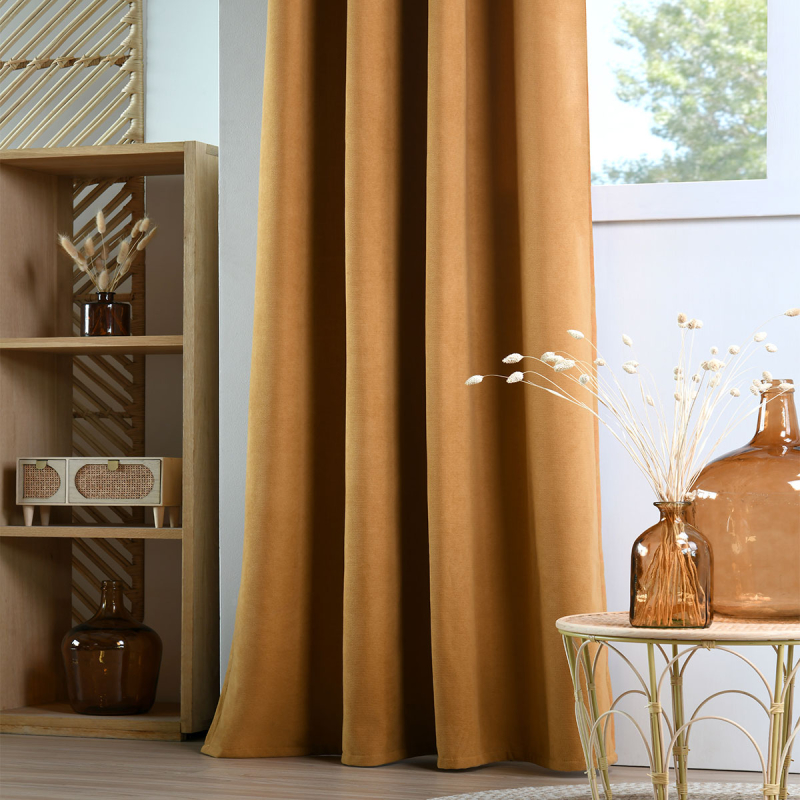 Θερμομονωτική Κουρτίνα Συσκότισης (140x260) Με Τρουκς S-F Harvard Polaire Mustard R6C817004