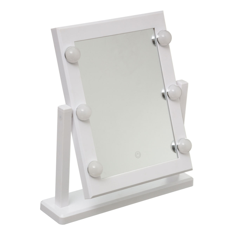 Επιτραπέζιος Καθρέφτης Με Led (37x9x41) F-V Hollywood 161057 White