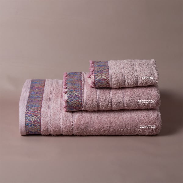 Πετσέτες Μπάνιου (Σετ 3τμχ) White Fabric Scarlet 500gsm