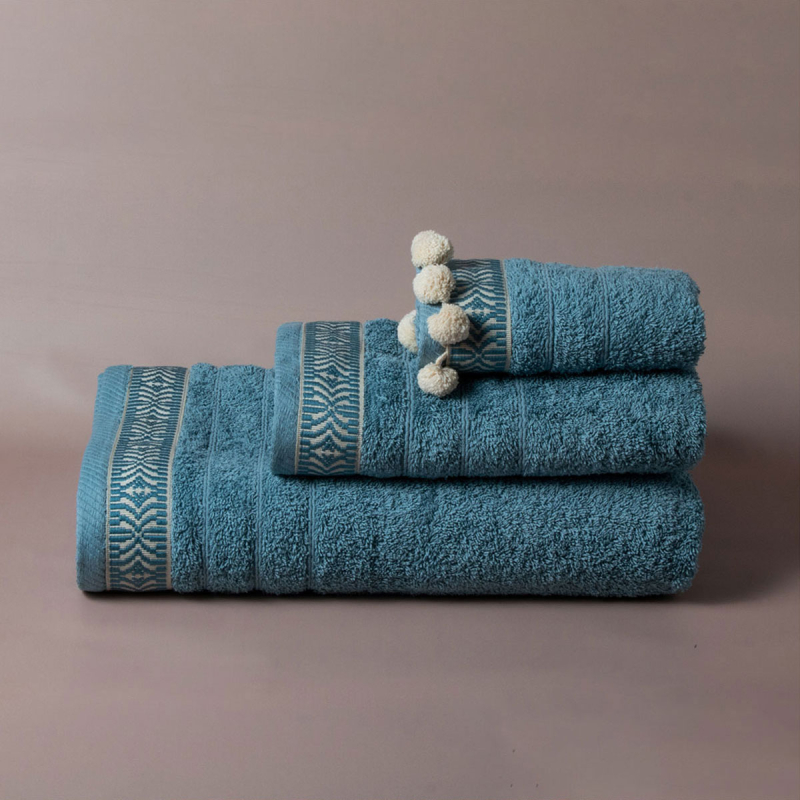 Πετσέτα Σώματος (70x140) White Fabric Dorey Pompom 500gsm