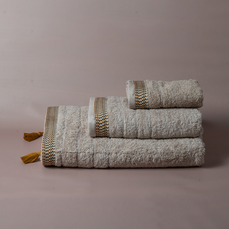 Πετσέτες Μπάνιου (Σετ 3τμχ) White Fabric Emily 500gsm
