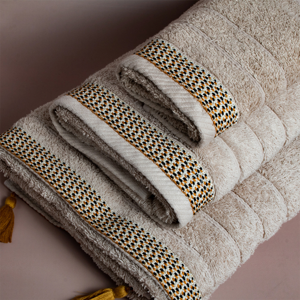 Πετσέτες Μπάνιου (Σετ 3τμχ) White Fabric Emily 500gsm