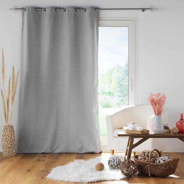 Θερμομονωτική Κουρτίνα (140x260) Με Τρουκς L-C Jupiter Gris 1611377