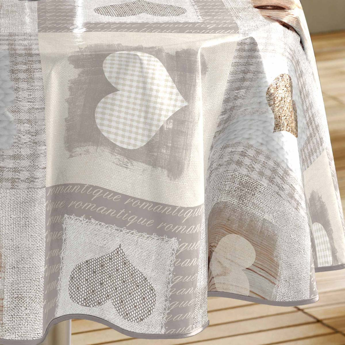Πλαστικό Τραπεζομάντηλο Ροτόντα (Φ160) L-C Cosy Coeur 1710595 Home Λευκά Είδη Κουζίνας & Τραπεζαρίας Τραπεζομάντηλα Spitishop