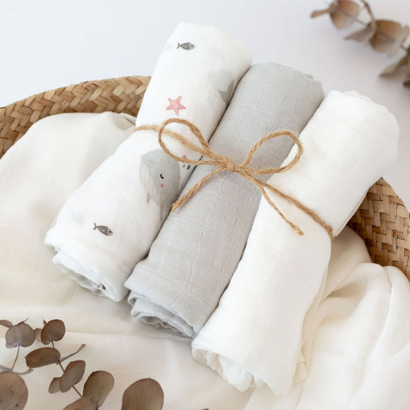 Μουσελίνες/Πάνες Αγκαλιάς (Σετ 3τμχ) Kiokids Whales 3779