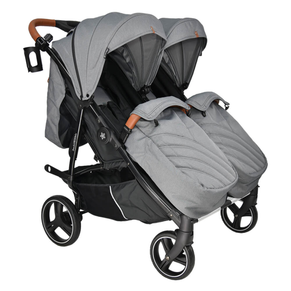 Καρότσι Για Δίδυμα (0+ Μηνών/Έως 22kg) Bebe Stars Double Trouble Grey 7901-186