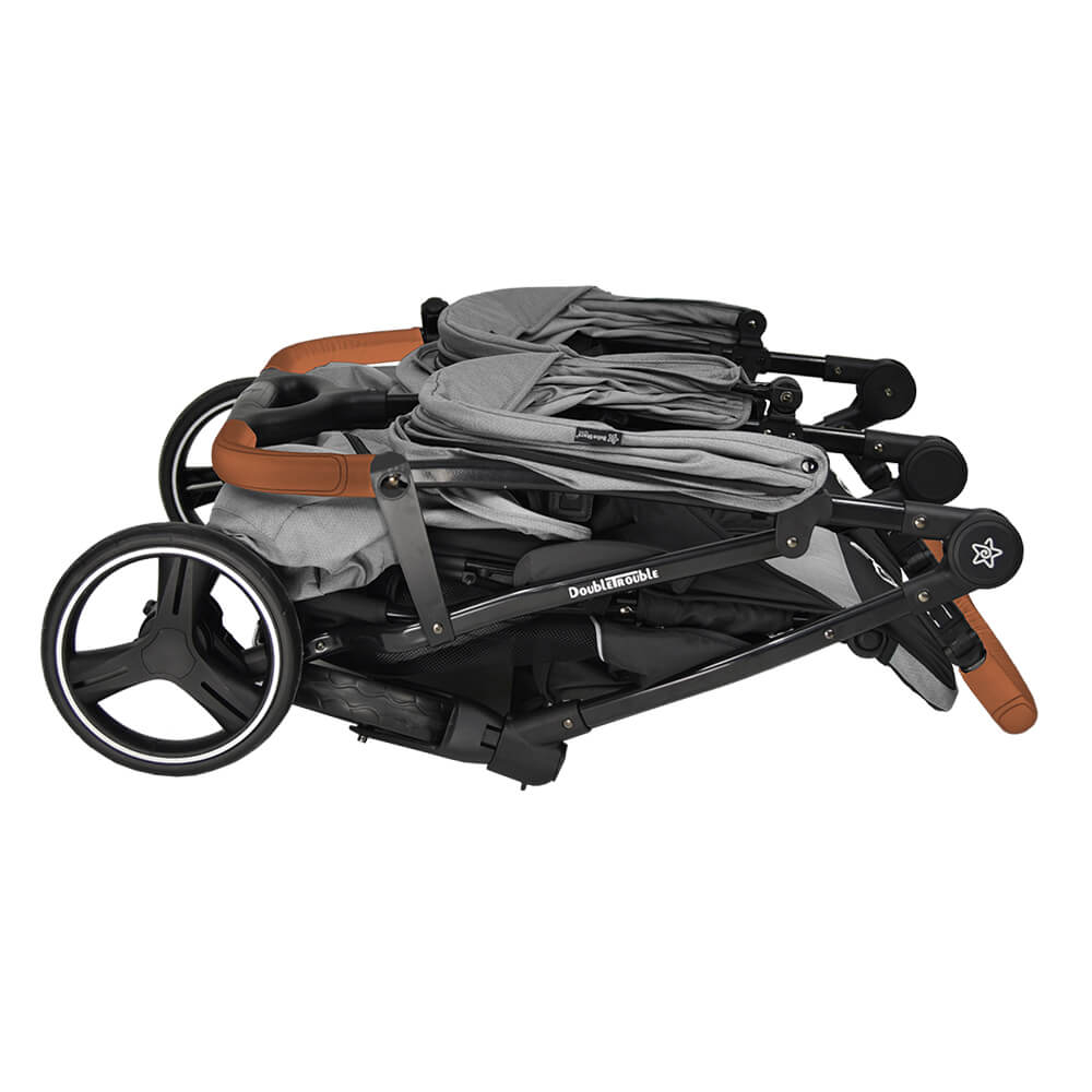 Καρότσι για Δίδυμα (0+ Μηνών Έως 22Kg) Bebe Stars Double Trouble Grey 7901-186 Home Βρεφικά Καρότσια Μωρού Spitishop