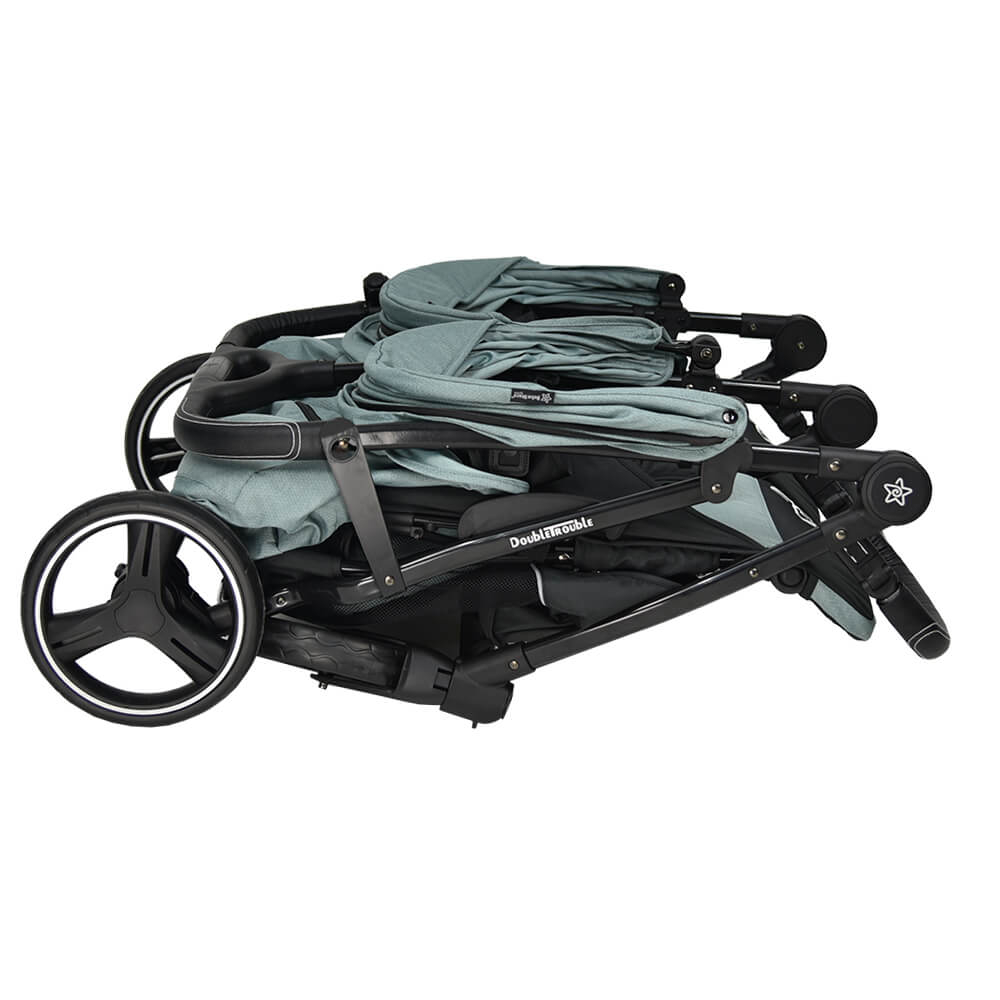 Καρότσι για Δίδυμα (0+ Μηνών Έως 22Kg) Bebe Stars Double Trouble Petrol 7901-184 Home Βρεφικά Καρότσια Μωρού Spitishop