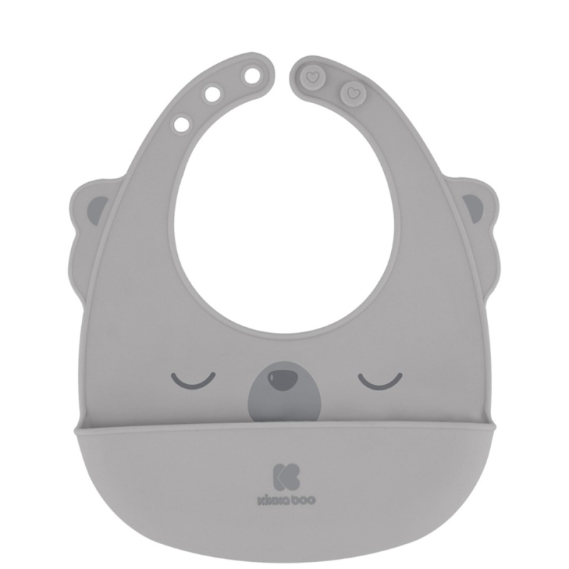 Σαλιάρα Σιλικόνης 4+ Μηνών Kikka Boo Bib Grey