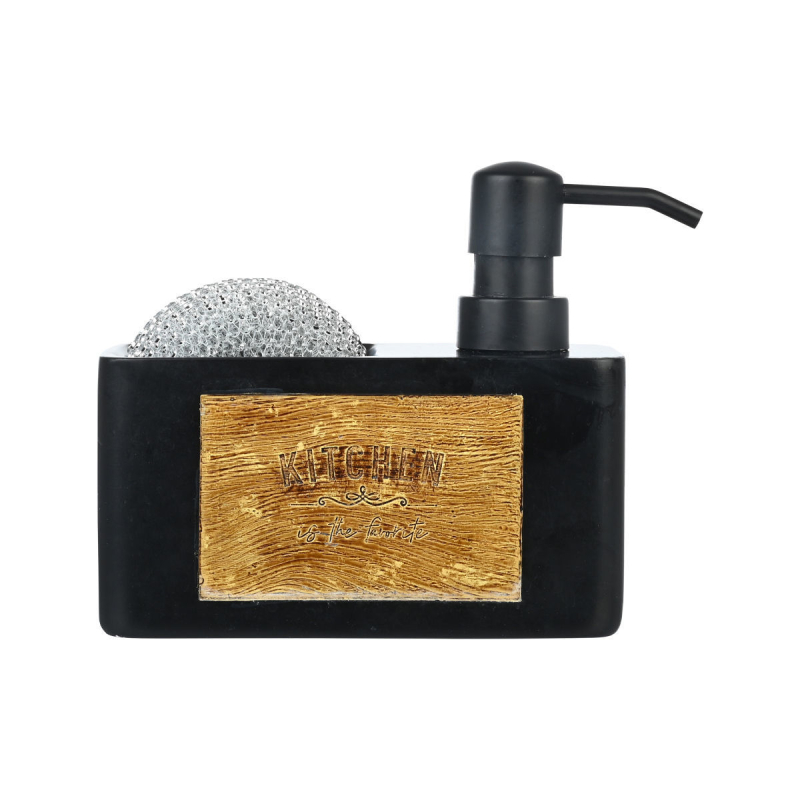 Δοχείο Υγρού Πιάτων + Θήκη Για Σφουγγάρι Estia Black Matte 02-18122