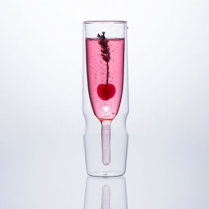 Ποτήρια Σαμπάνιας Κολωνάτα 190Ml (Σετ 2Τμχ) Bergner Double Wall Mixology Bgmp-20205 Home Είδη Σερβιρίσματος Spitishop