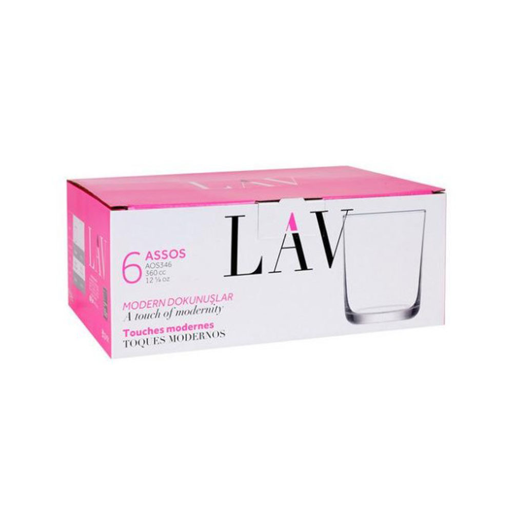 Ποτήρια Ουίσκι 360Ml (Σετ 6Τμχ) Lav Assos Home Είδη Σερβιρίσματος Spitishop