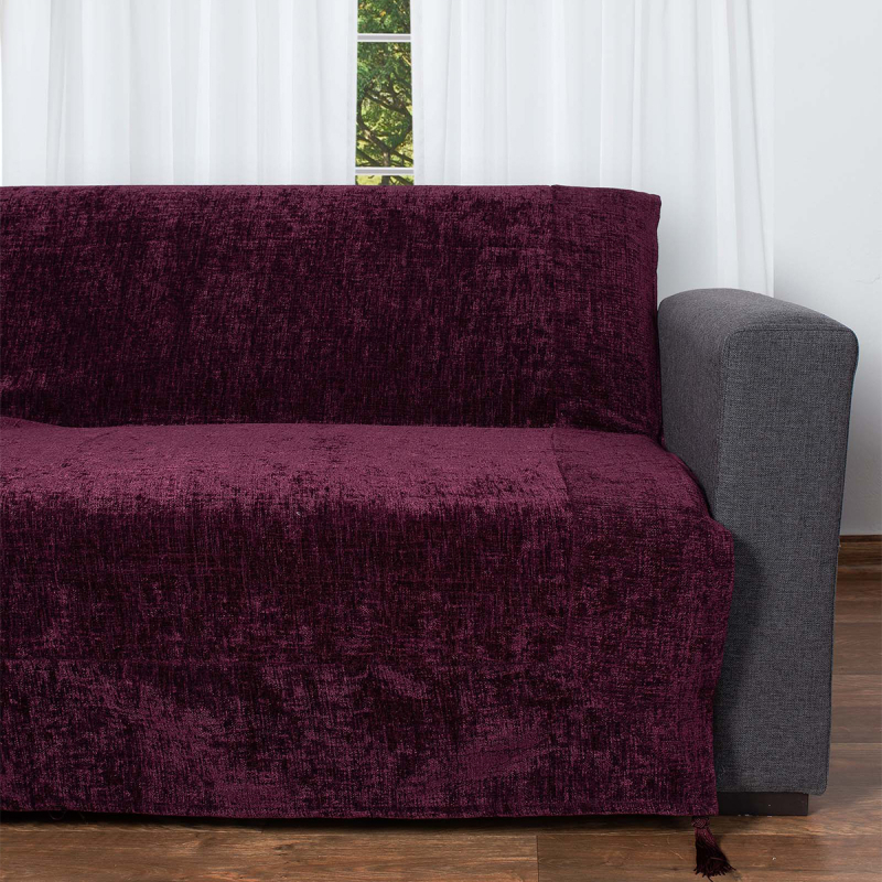 Ριχτάρια Καναπέ (Σετ 3τμχ) Silk Fashion 1307 Μελιτζανί