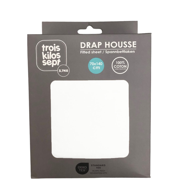 Σεντόνι Μακό Κούνιας Με Λάστιχο (70x140+12) Trois Kilos Sept White 55-8161000