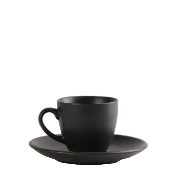 Φλυτζάνι Espresso 80ml + Πιατάκι Espiel Morgan Black OW2049K6
