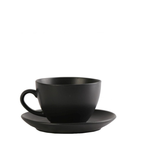 Φλυτζάνι Καφέ 290ml + Πιατάκι Espiel Morgan Black OW2050K6