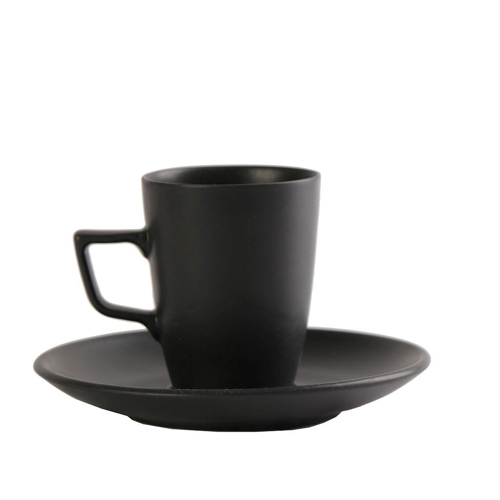 Φλυτζάνι Espresso 80ml + Πιατάκι Espiel Morgan Black OW2052K6