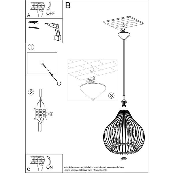 Φωτιστικό Οροφής Μονόφωτο Sollux Aprilla SL.0639