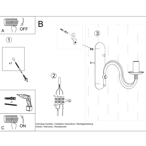 Απλίκα Τοίχου Sollux Minerwa White SL.0216