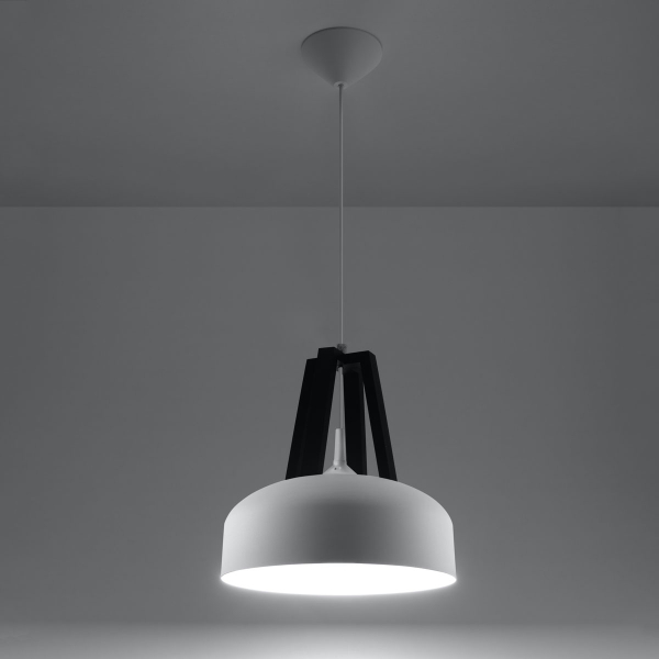 Φωτιστικό Οροφής Μονόφωτο Sollux Casco White/Black SL.0387