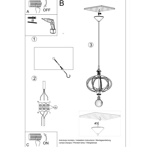Φωτιστικό Οροφής Μονόφωτο Sollux Mandelino SL.0392