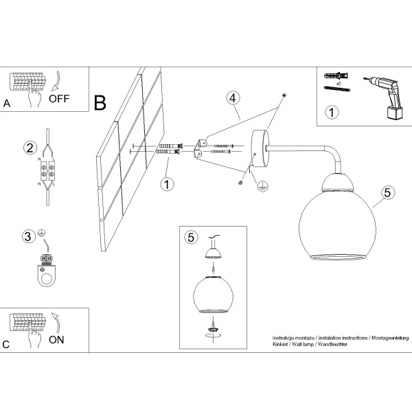 Απλίκα Τοίχου Sollux Alino SL.1139