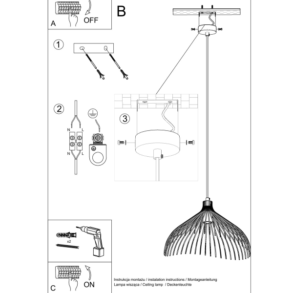 Φωτιστικό Οροφής Μονόφωτο Sollux Umb Black SL.0665