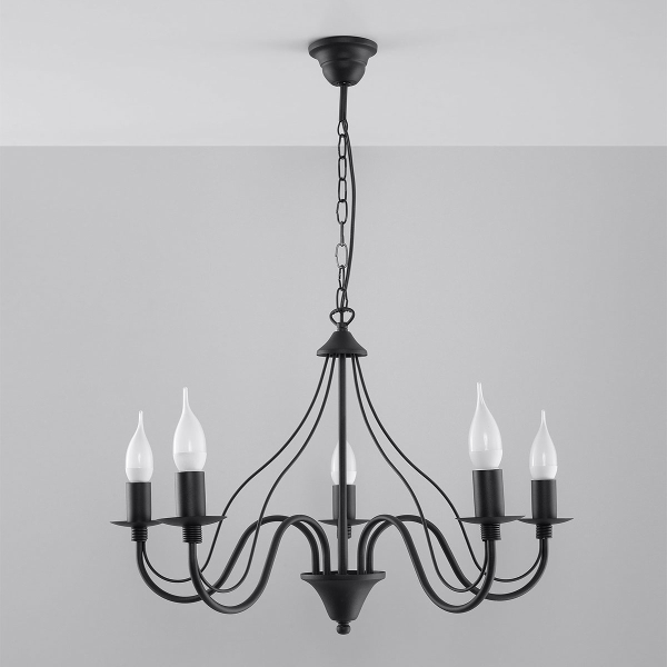 Πολυέλαιος Οροφής Sollux Minerwa Black SL.0218