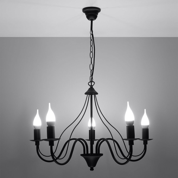 Πολυέλαιος Οροφής Sollux Minerwa Black SL.0218