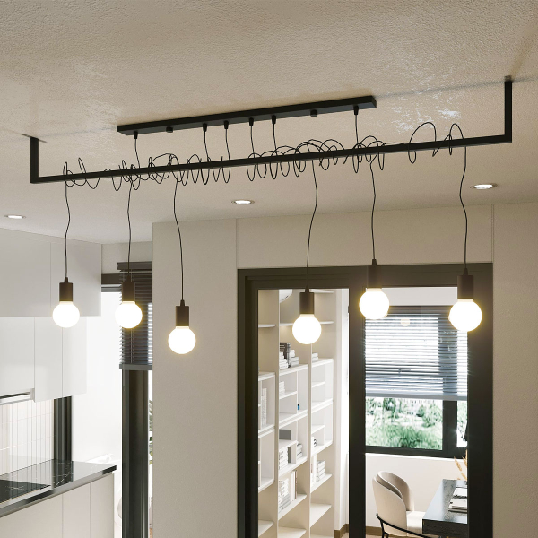 Φωτιστικό Οροφής Πολύφωτο Sollux Salamanca Black SL.0896