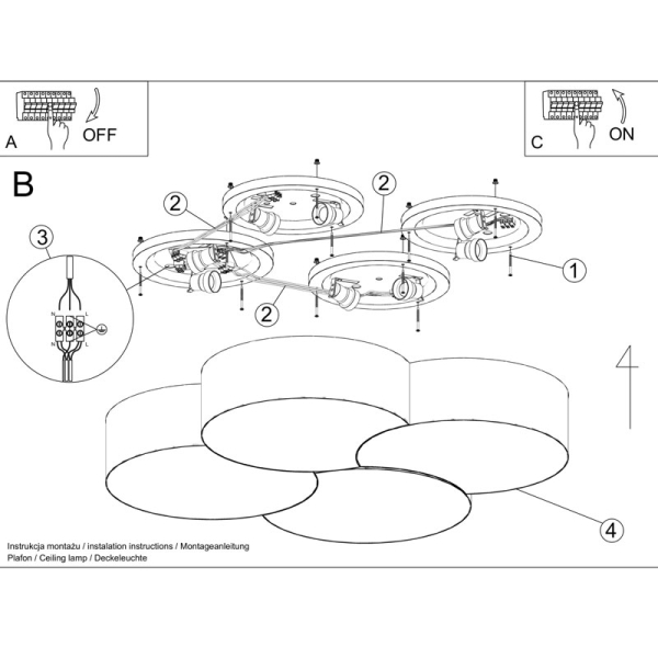 Φωτιστικό Πλαφονιέρα Sollux Circle White SL.1053