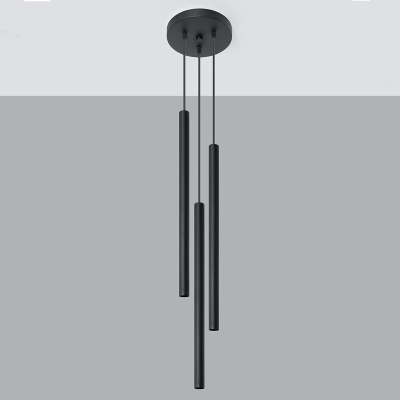 Φωτιστικό Οροφής Τρίφωτο Sollux Pastelo Black SL.0471