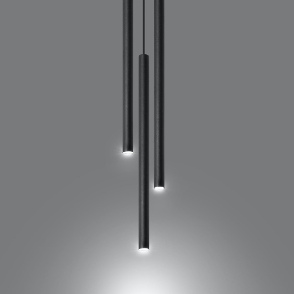 Φωτιστικό Οροφής Τρίφωτο Sollux Pastelo Black SL.0471
