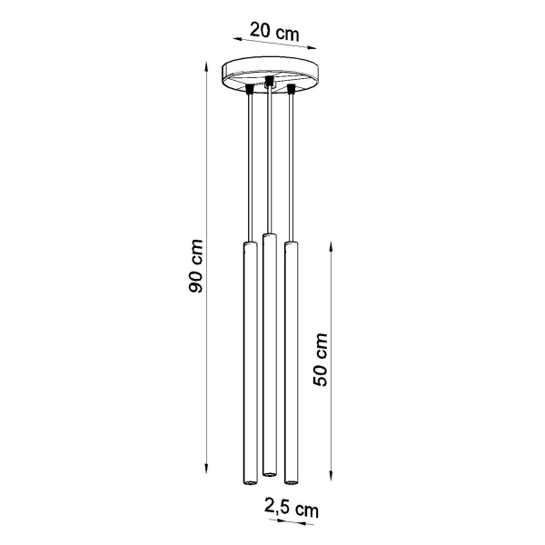 Φωτιστικό Οροφής Τρίφωτο Sollux Pastelo Black SL.0471
