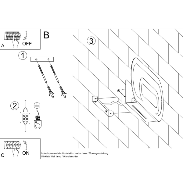 Απλίκα Τοίχου Sollux Saccon White SL.0931