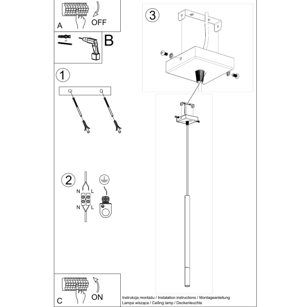 Φωτιστικό Οροφής Μονόφωτο Sollux Mozaica Black/Gold SL.0891